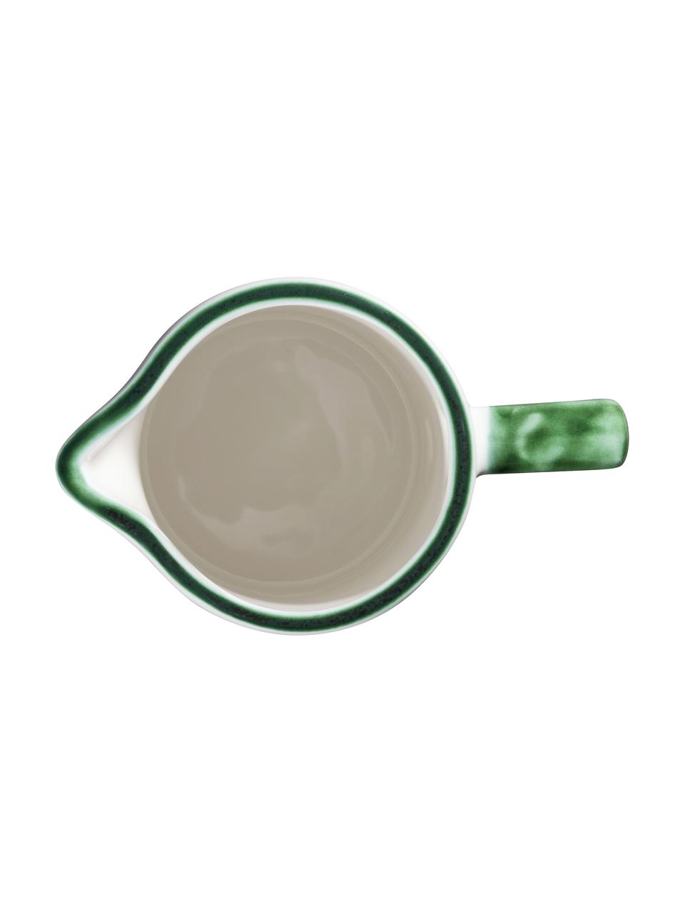 Jarra artesanal Grauer Hirsch, Cerámica, Blanco, verde, 0,7 L