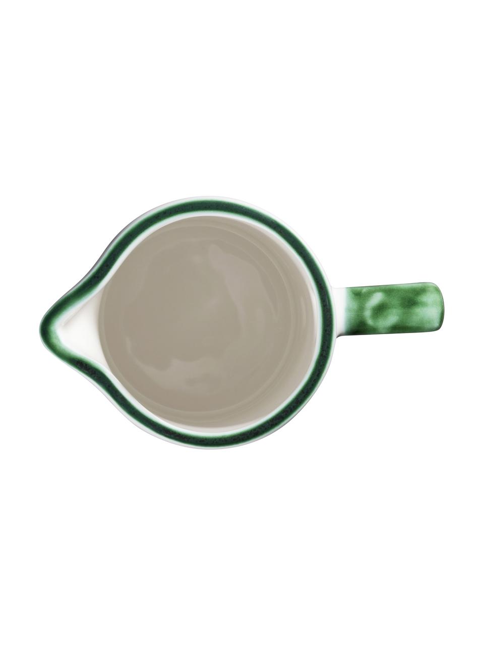 Pichet à eau artisanal Cerf Vert, Céramique, Blanc, vert, 0,7 l