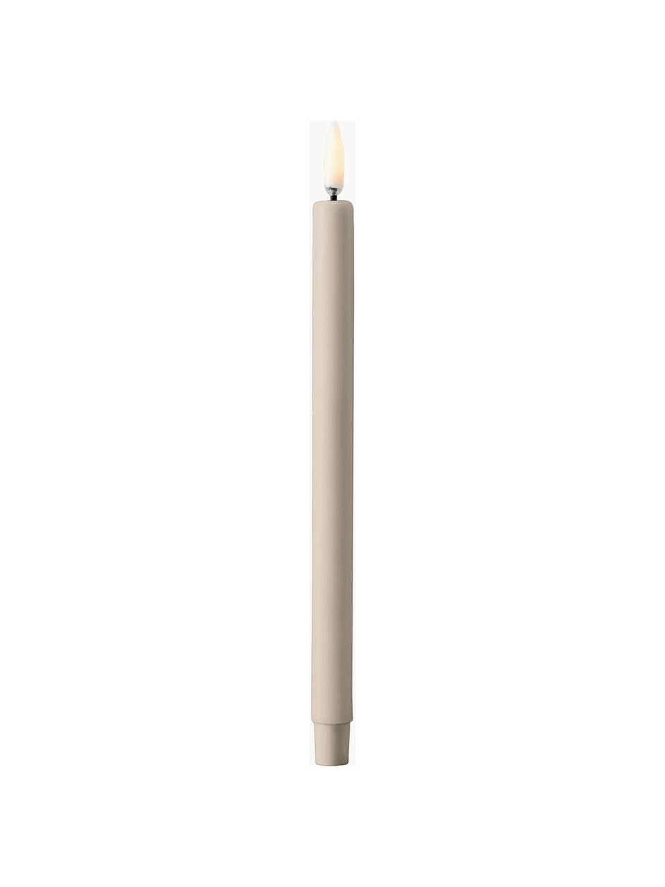 Bougies LED Stoff Nagel, 2 pièces, Plastique recouvert de cire de paraffine, Beige clair, haut. 20 cm