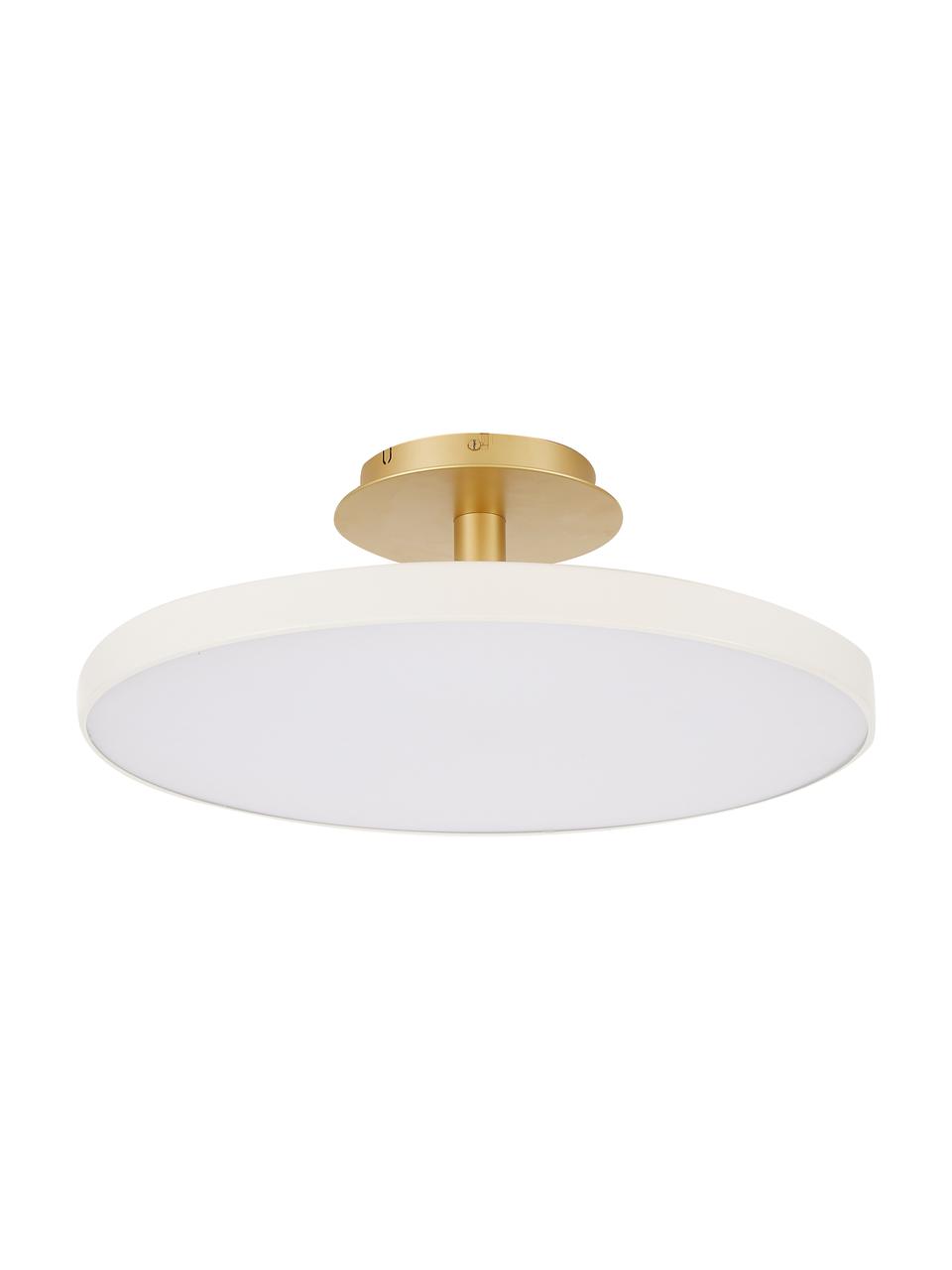 Plafonnier LED design Asteria, Blanc crème, couleur dorée