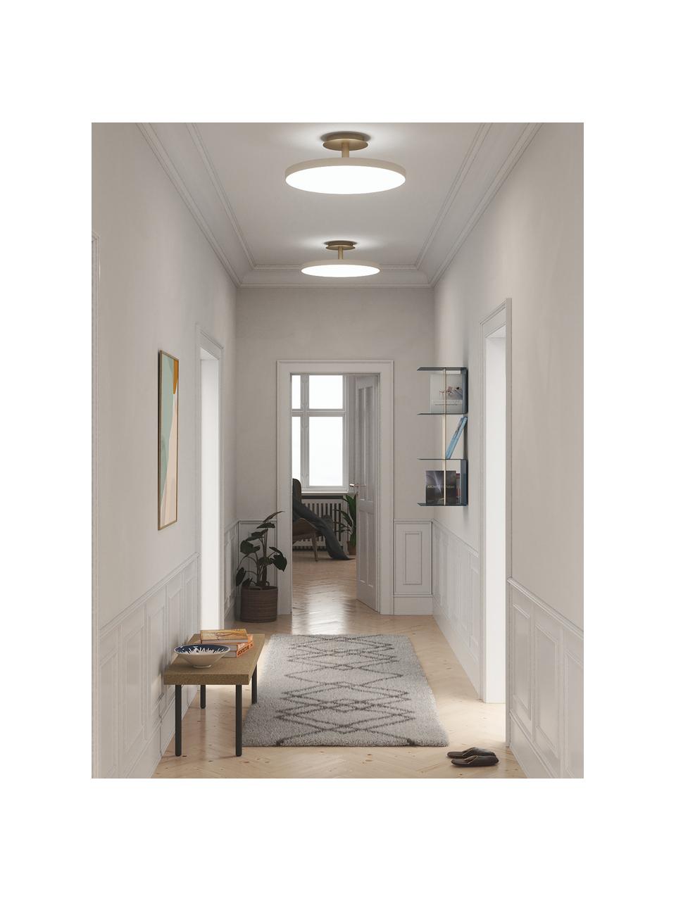 Plafonnier LED design Asteria, Blanc crème, couleur dorée