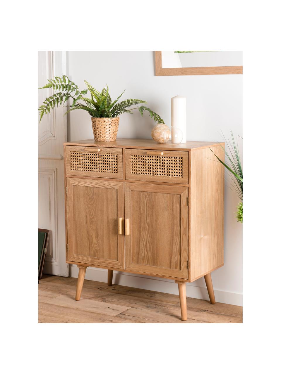 Credenza in legno con intreccio viennese Romeo, Legno di frassino, Larg. 75 x Alt. 86 cm