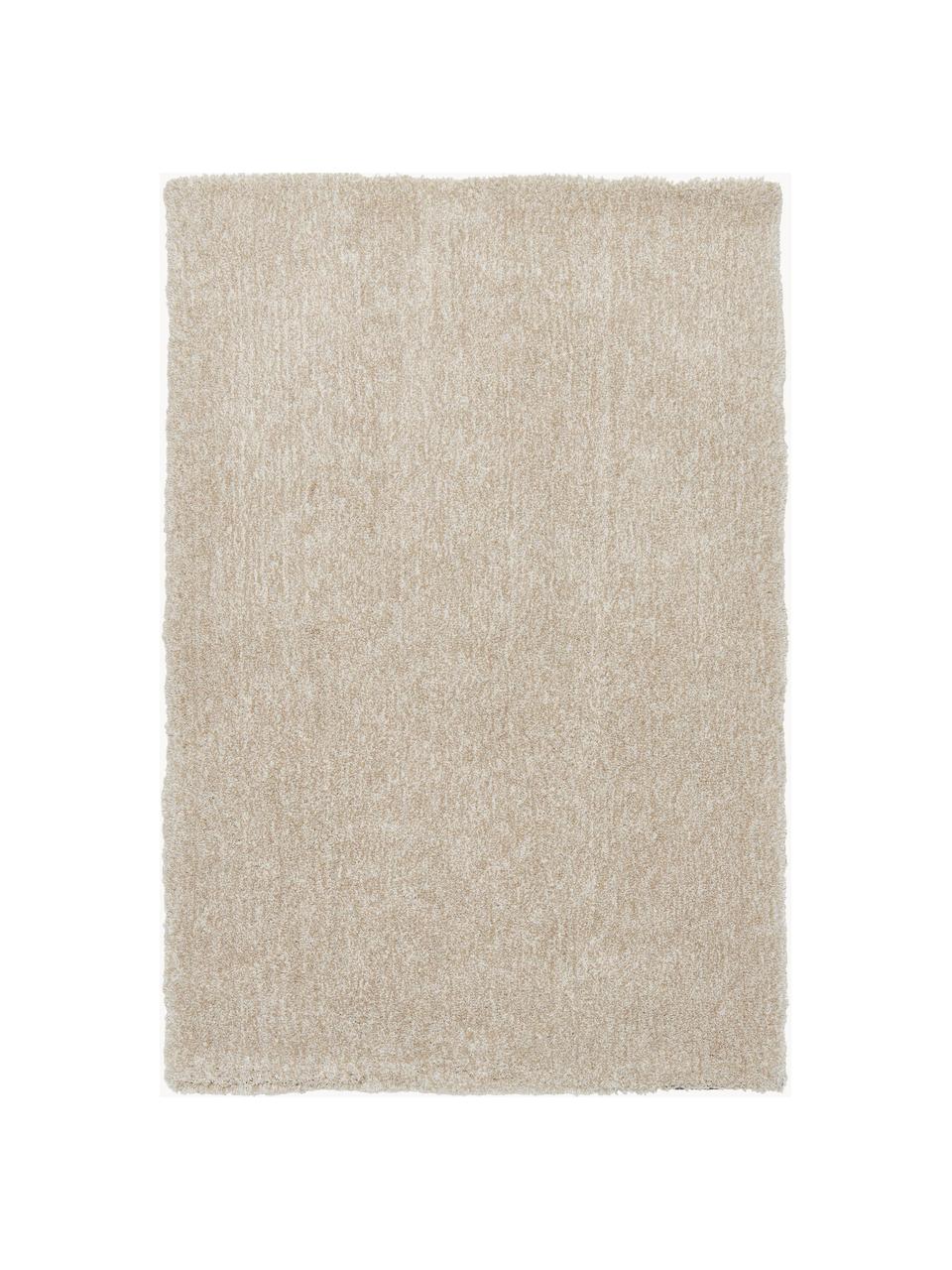 Flauschiger Melange Hochflor-Teppich Marsha, Flor: 100 % Polyester, Beige, B 80 x L 150 cm (Grösse XS)