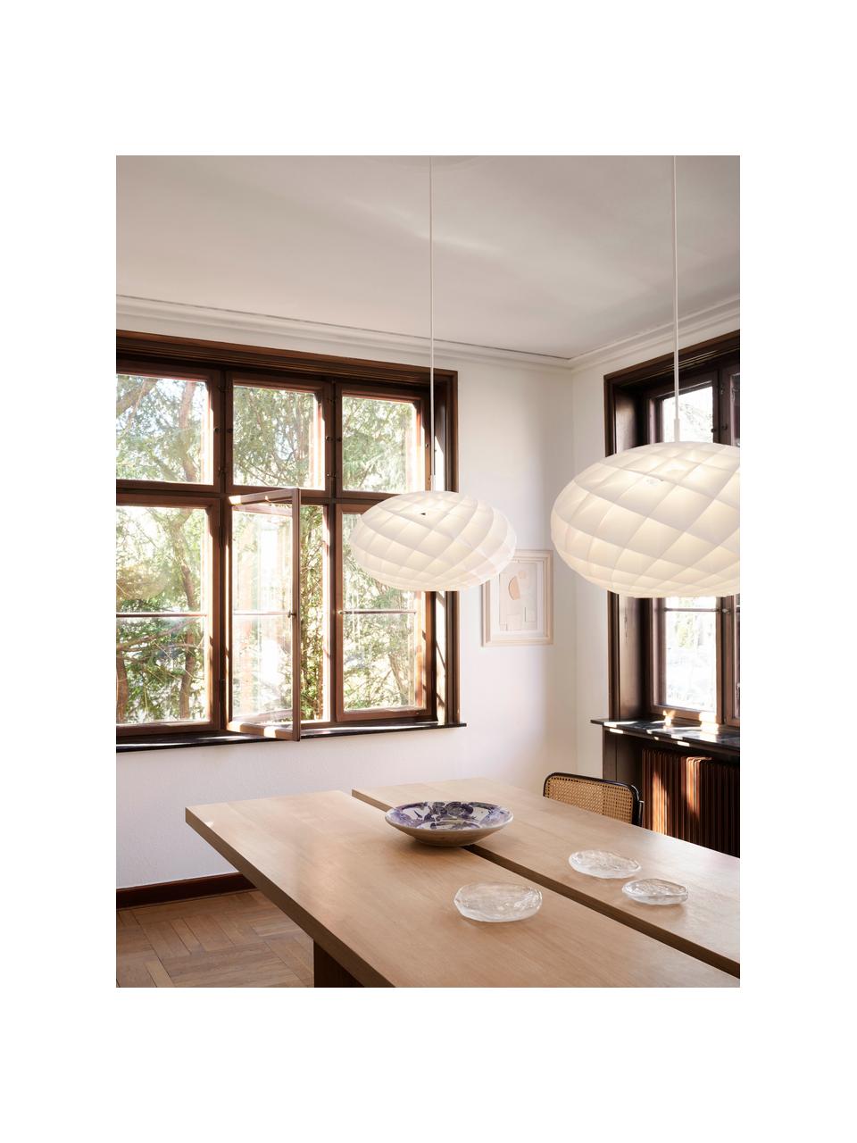 Ovale LED hanglamp Patera, Lampenkap: PVC-folie, Met peertje, 2.700 K, Ø 50 x H 36 cm