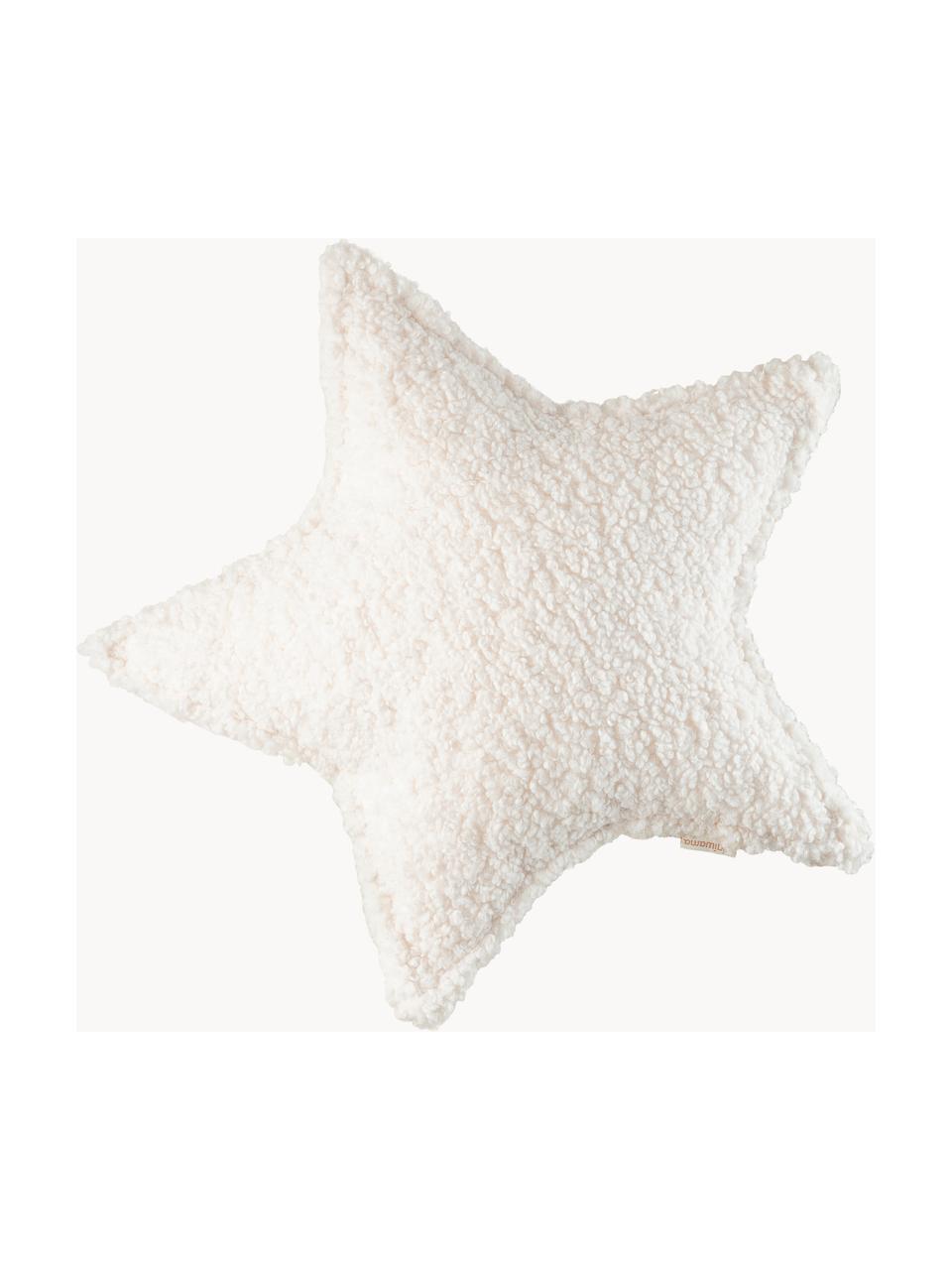 Plyšový vankúš Star, Lomená biela, Š 40 x D 37 cm