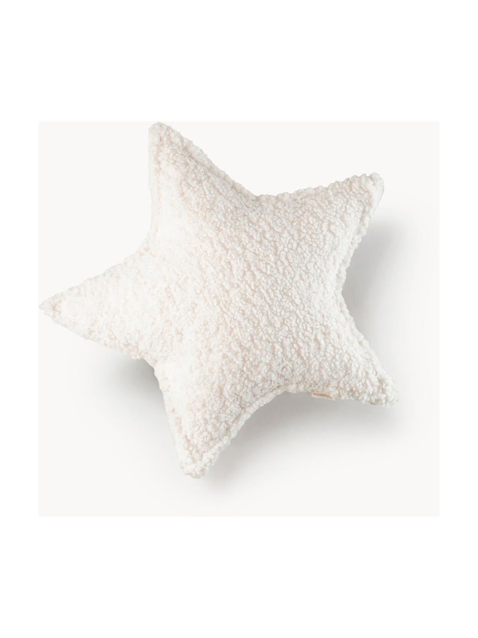 Plyšový mazlicí polštář Star, Tlumeně bílá, Š 37 cm, D 40 cm