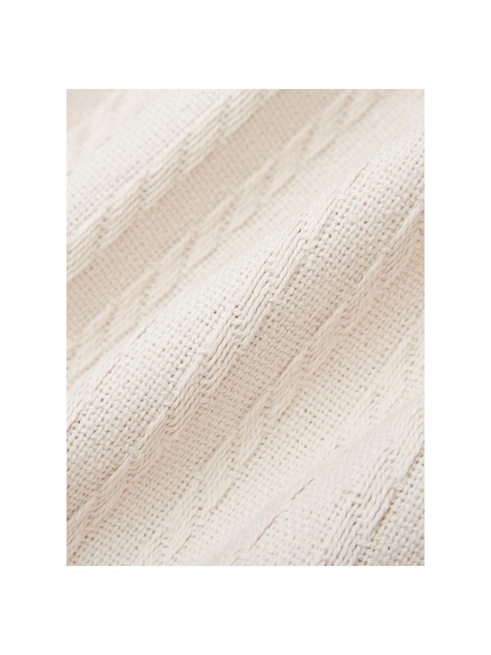 Plaid Pietro, Cotone, Beige, Larg. 125 x Lung. 150 cm