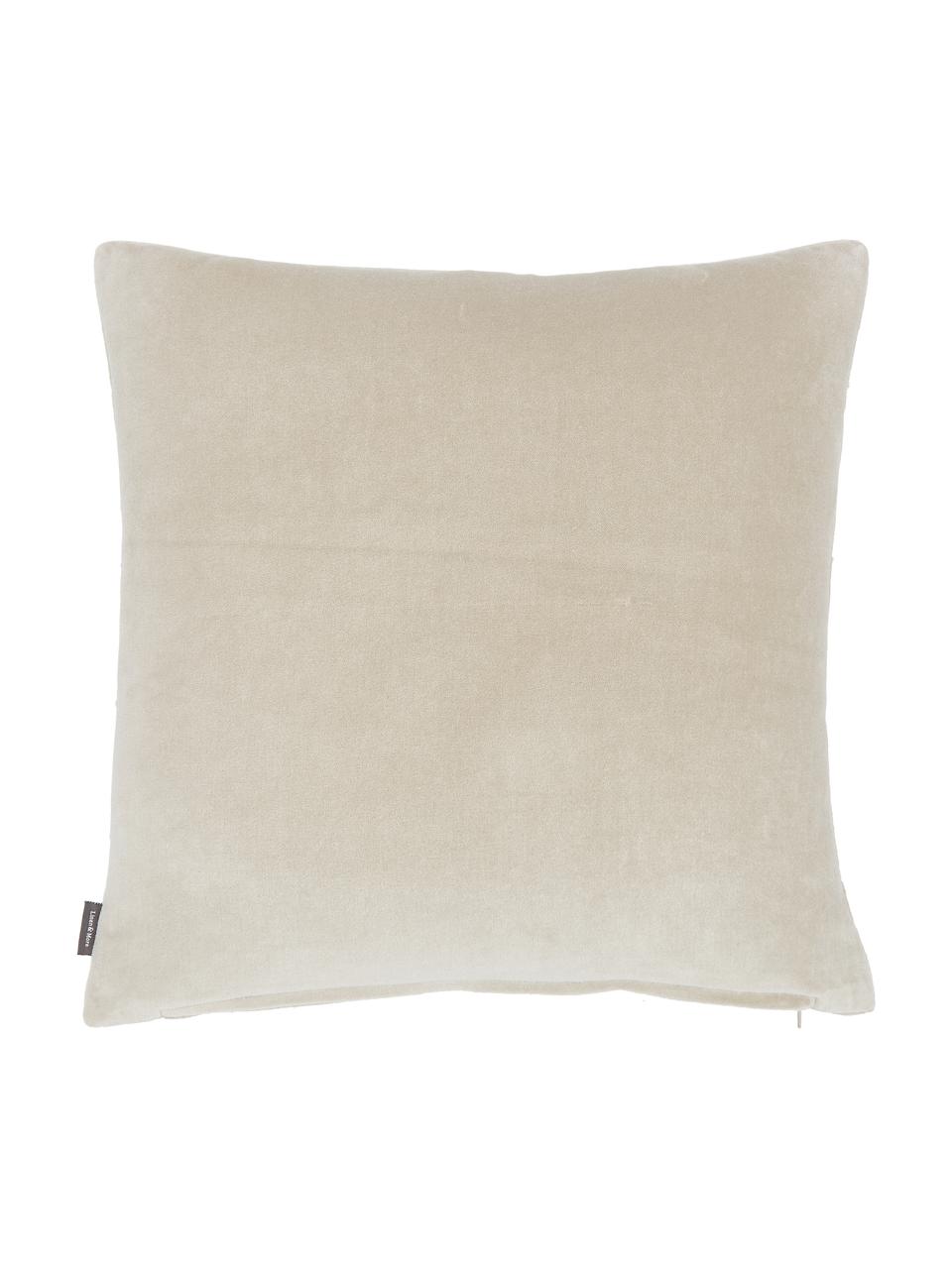 Fluwelen kussen Pintuck in beige, met vulling, Weeftechniek: fluweel, Beige, B 45 x L 45 cm