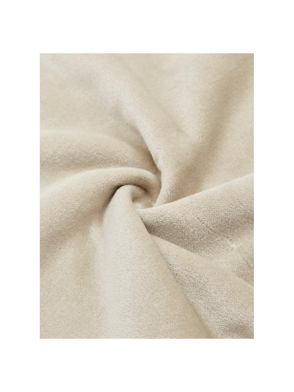 Samt-Kissen Pintuck in Beige, mit Inlett, Bezug: 55% Rayon, 45% Baumwolle, Webart: Samt, Beige, B 45 x L 45 cm