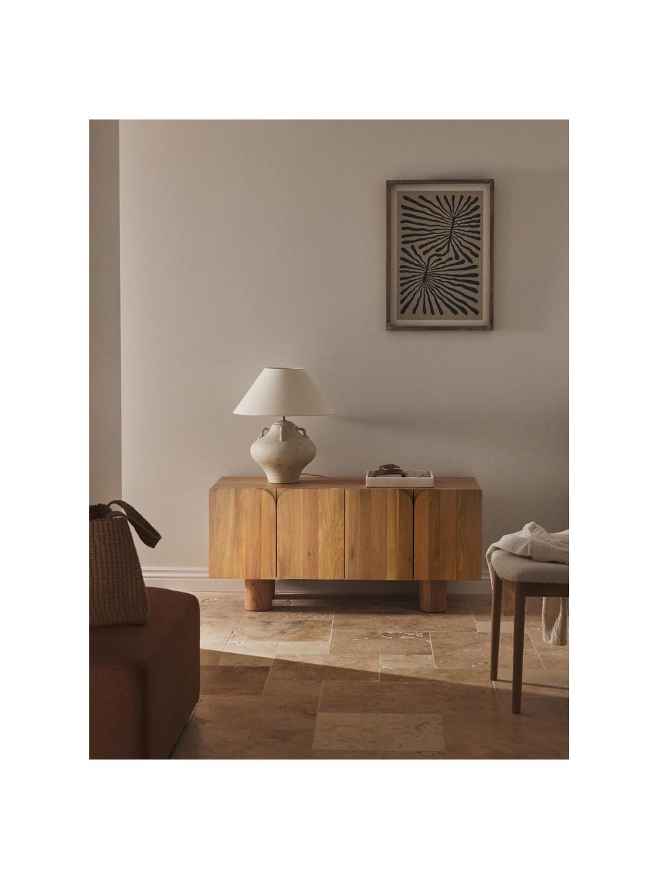 Mueble TV de madera de roble Cadi, Madera de roble aceitada, An 120 x Al 55 cm