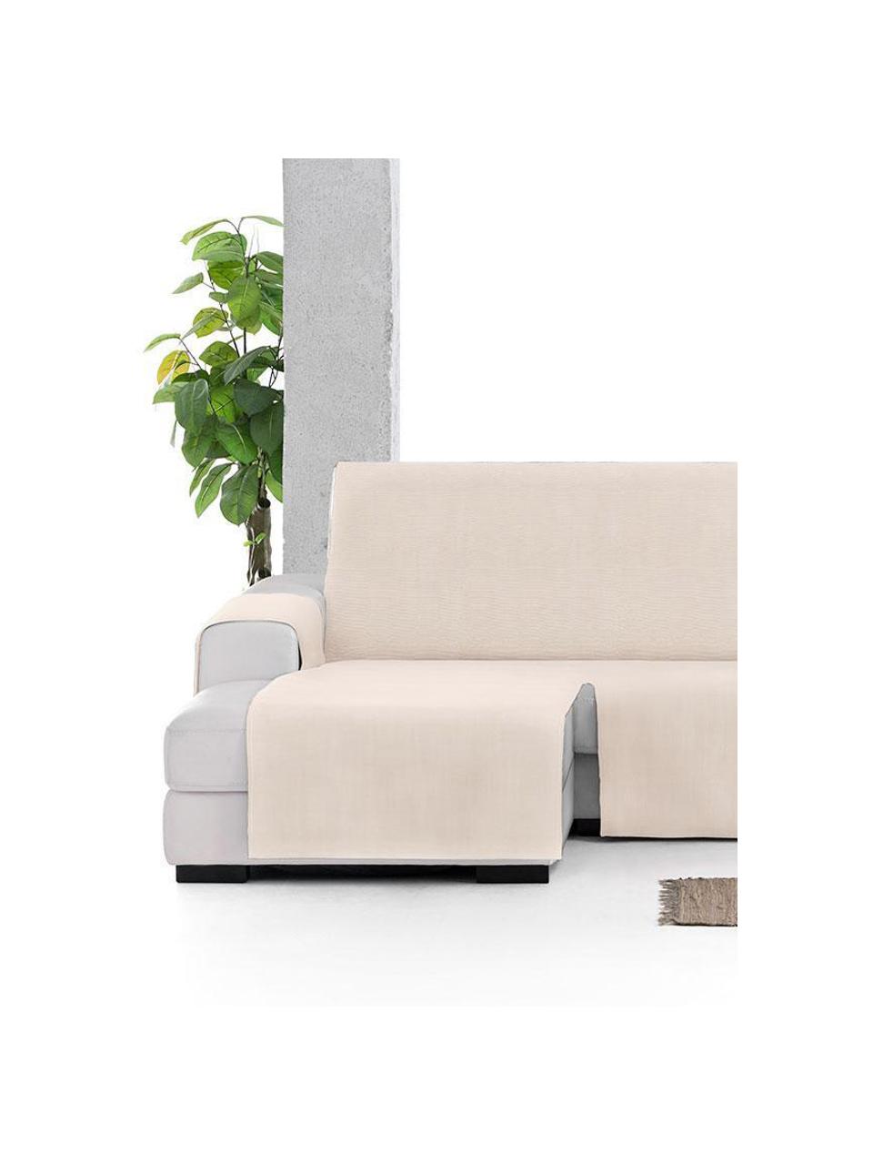 Copertura divano angolare Levante, 65% cotone, 35% poliestere, Beige, Larg. 150 x Prof. 290 cm, chaise-longue a sinistra
