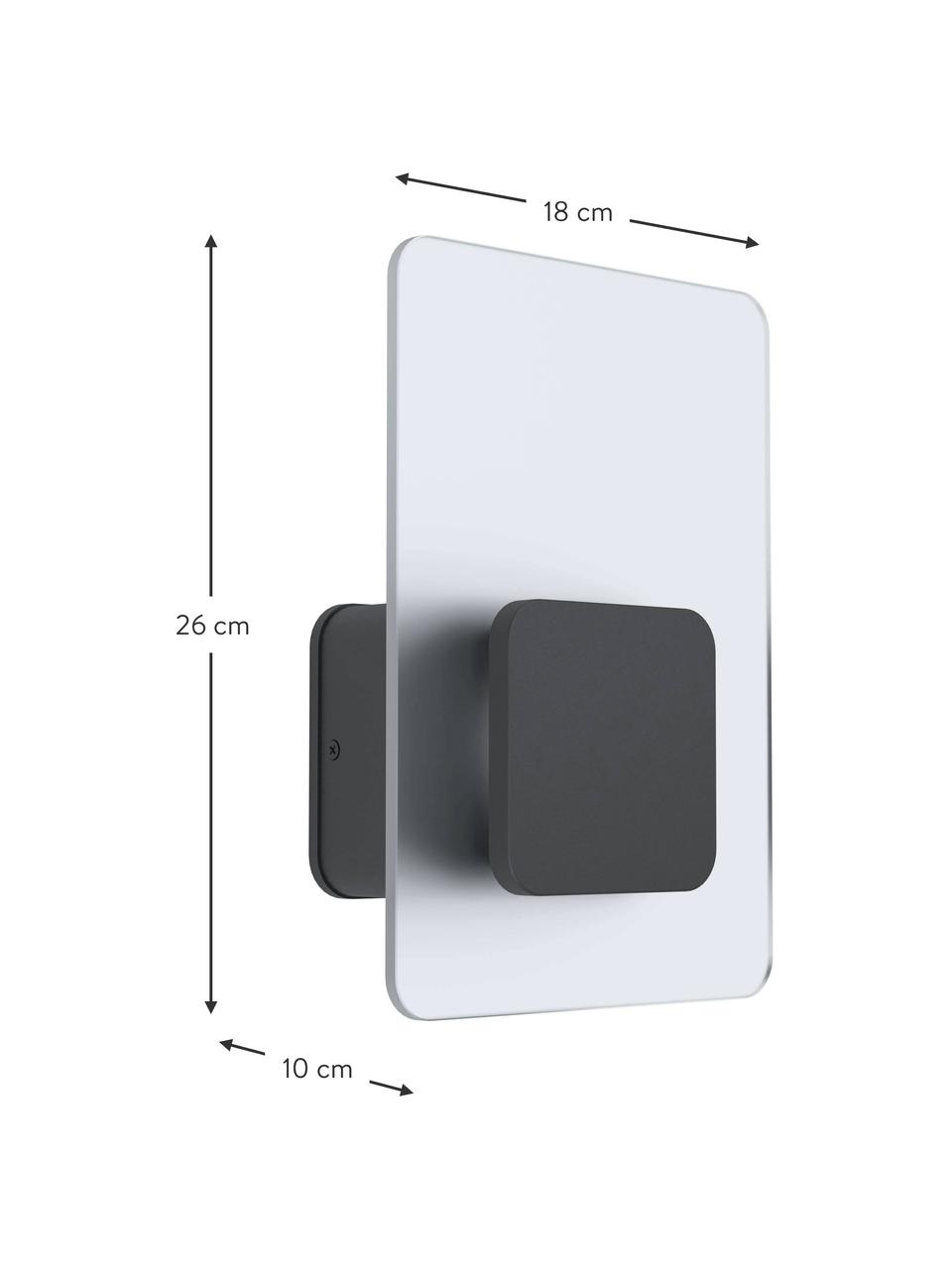 Applique d'extérieur LED Eredita, Anthracite, transparent, larg. 18 x haut. 26 cm