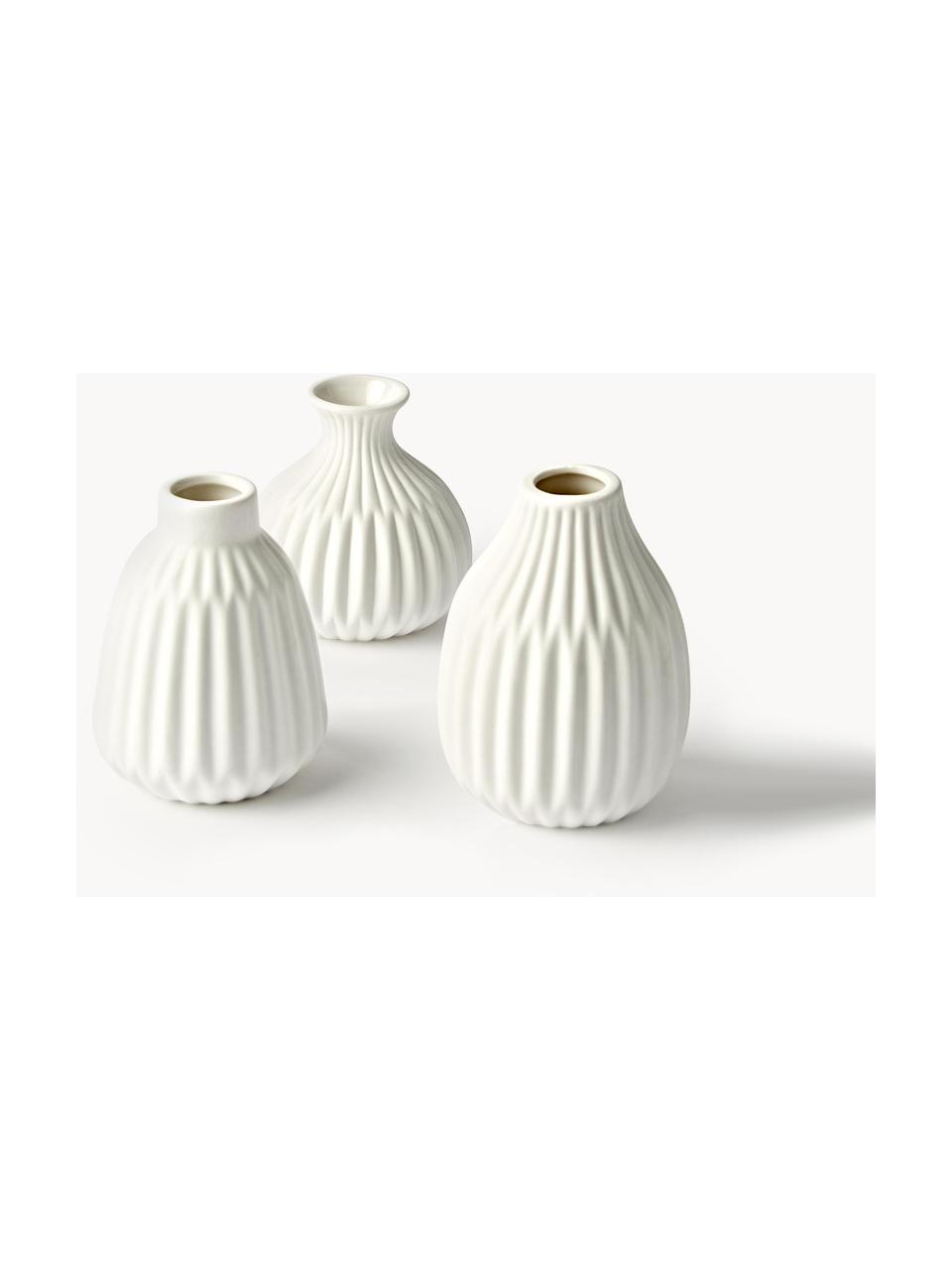 Sada malých porcelánových váz Palo, 3 díly, Porcelán, Bílá, Sada s různými velikostmi