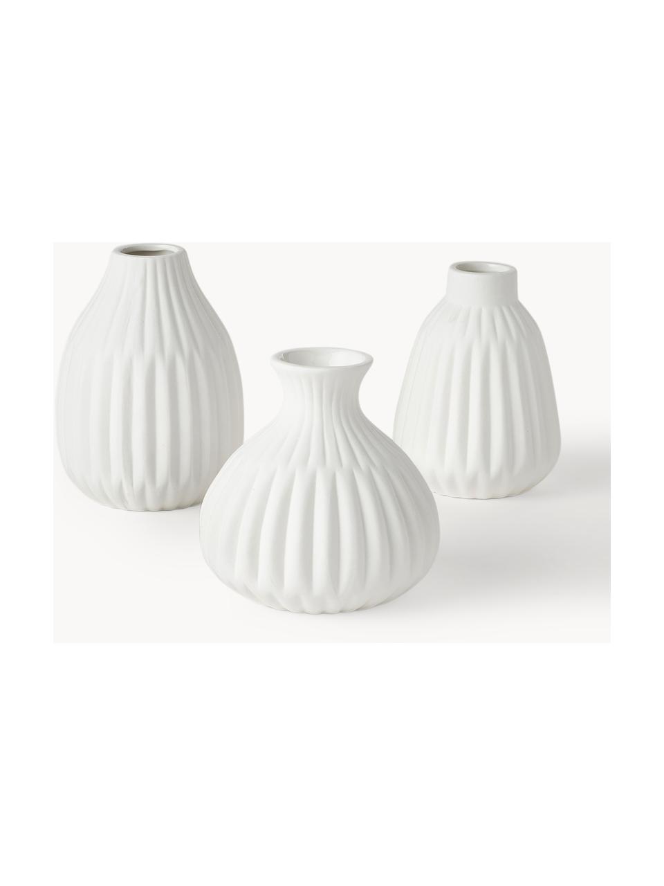 Petits vases en porcelaine Palo, 3 élém., Porcelaine, Blanc, Lot de différentes tailles