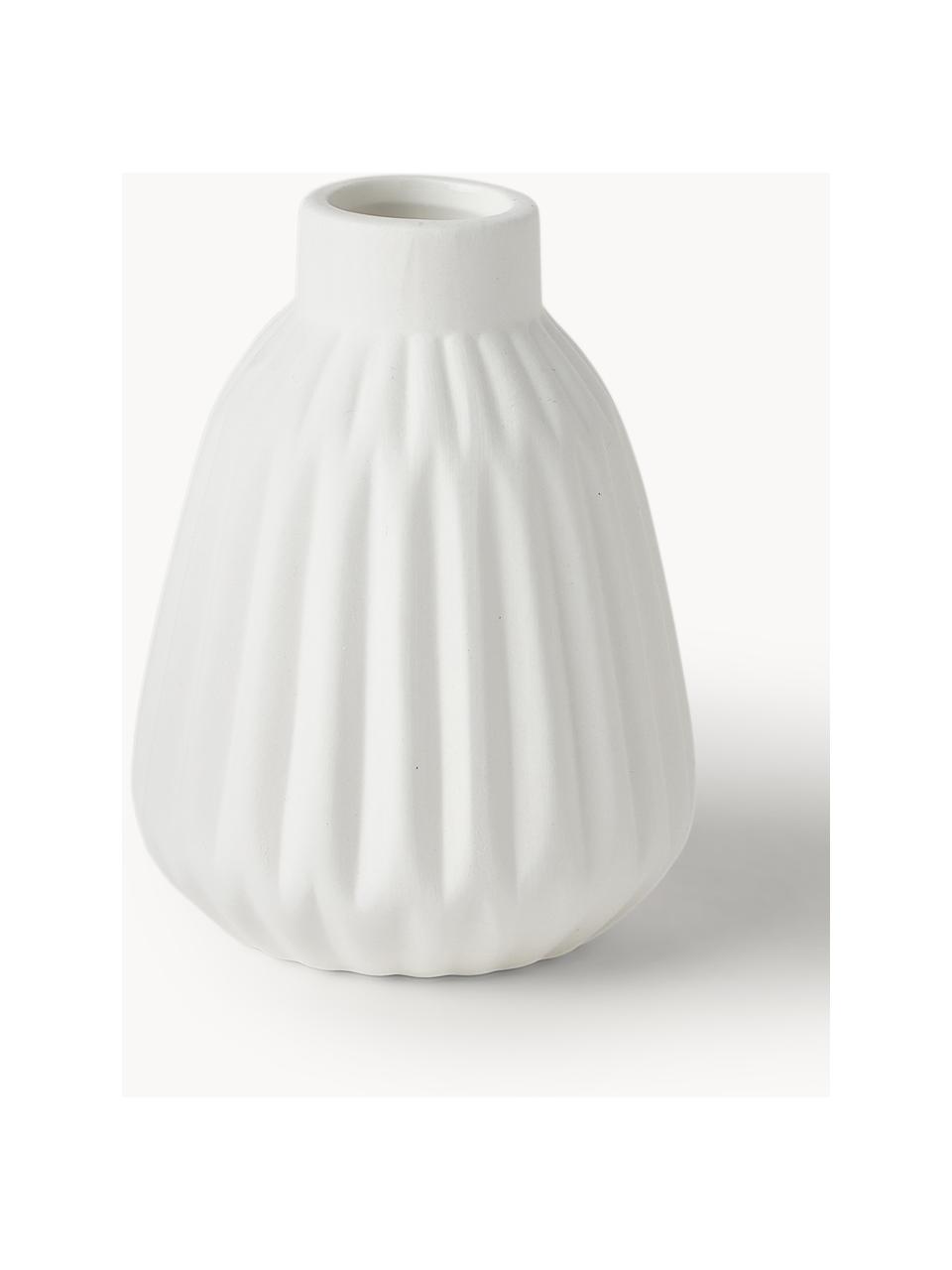 Kleine Vasen Palo aus Porzellan, 3er-Set, Porzellan, Weiß, Set mit verschiedenen Größen