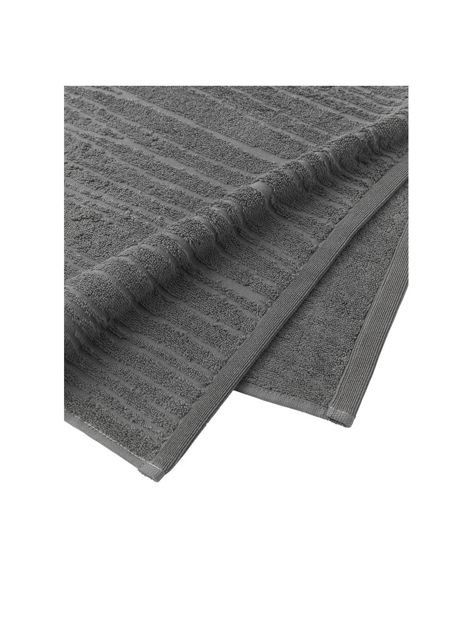 Asciugamano in cotone Audrina 2 pz, Grigio scuro, Asciugamani ospiti XS, larg. 30 x lung. 50 cm