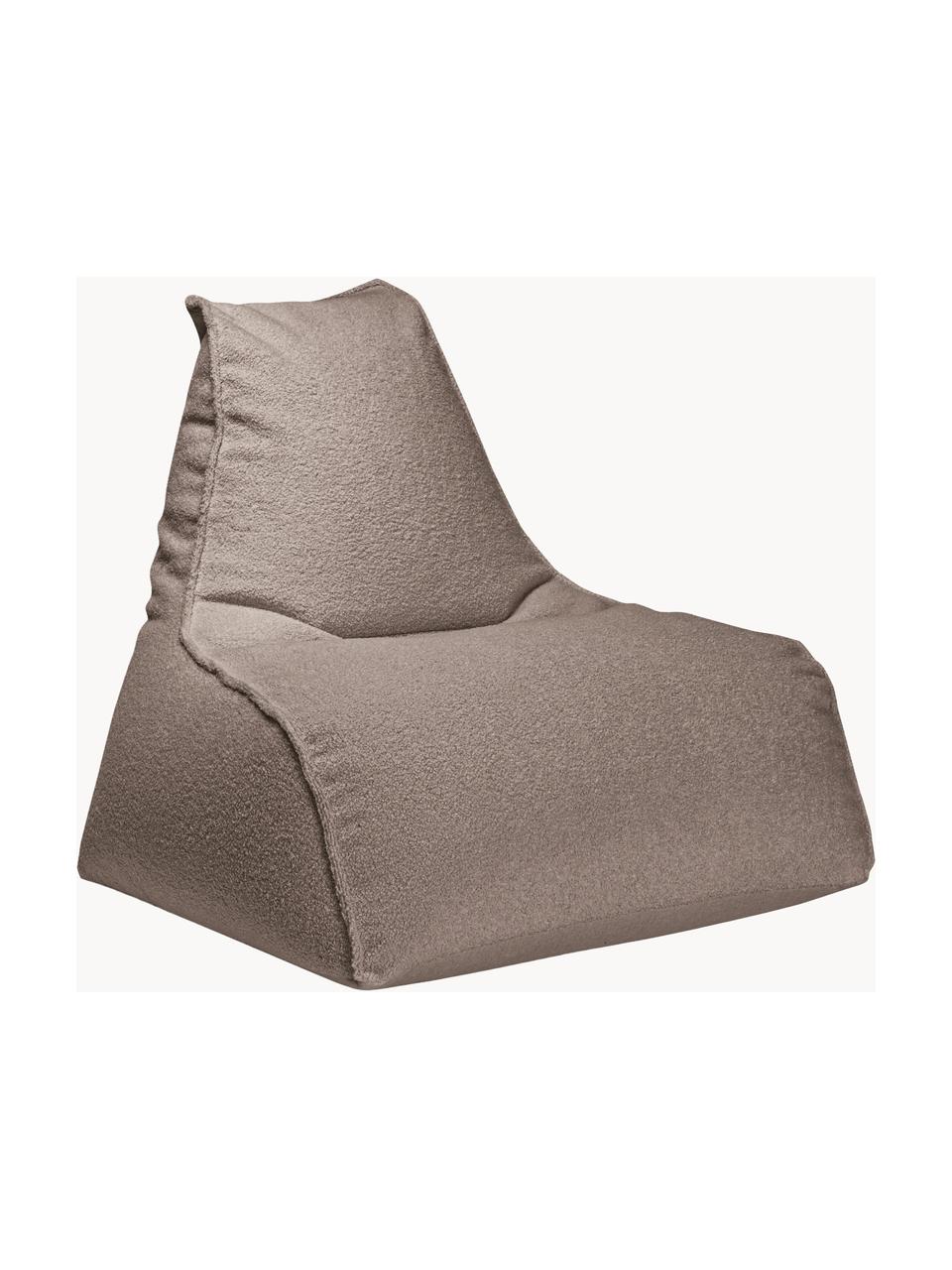 Bouclé-Sitzsack Woolly, Bezug: Bouclé (100 % Polyester) , Bouclé Taupe, B 70 x T 80 cm