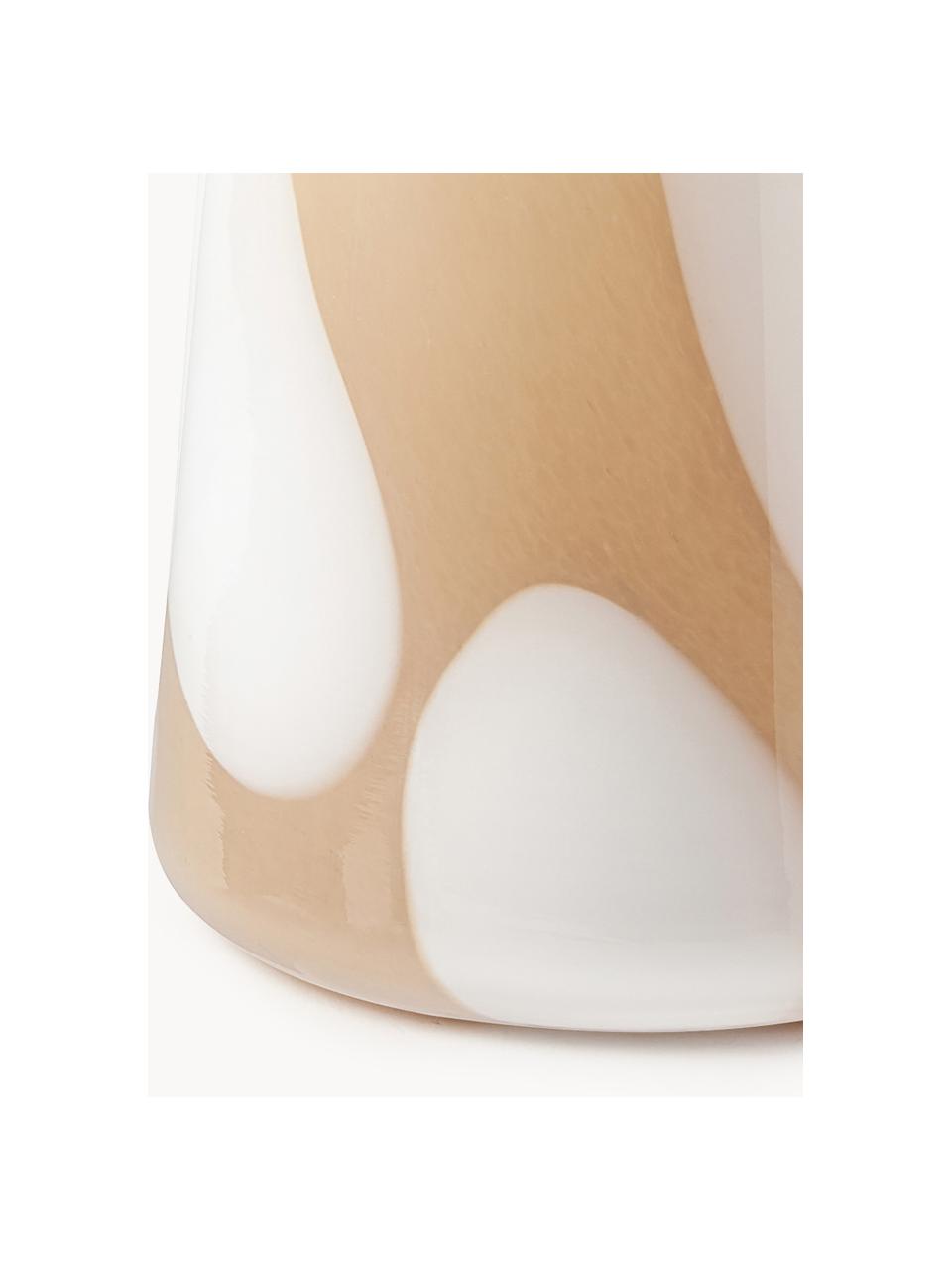 Glas-Vase Ottilie, H 20 cm, Glas, Ocker, Weiß, Ø 16 x H 20 cm