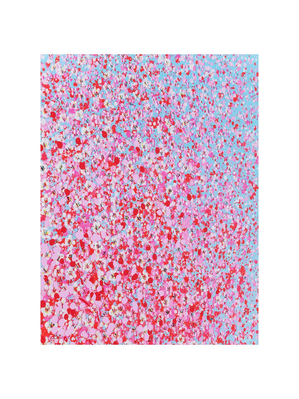 Stampa su tela Flower Boat, Immagine: stampa digitale con verni, Blu, rosa, Larg. 80 x Alt. 100 cm