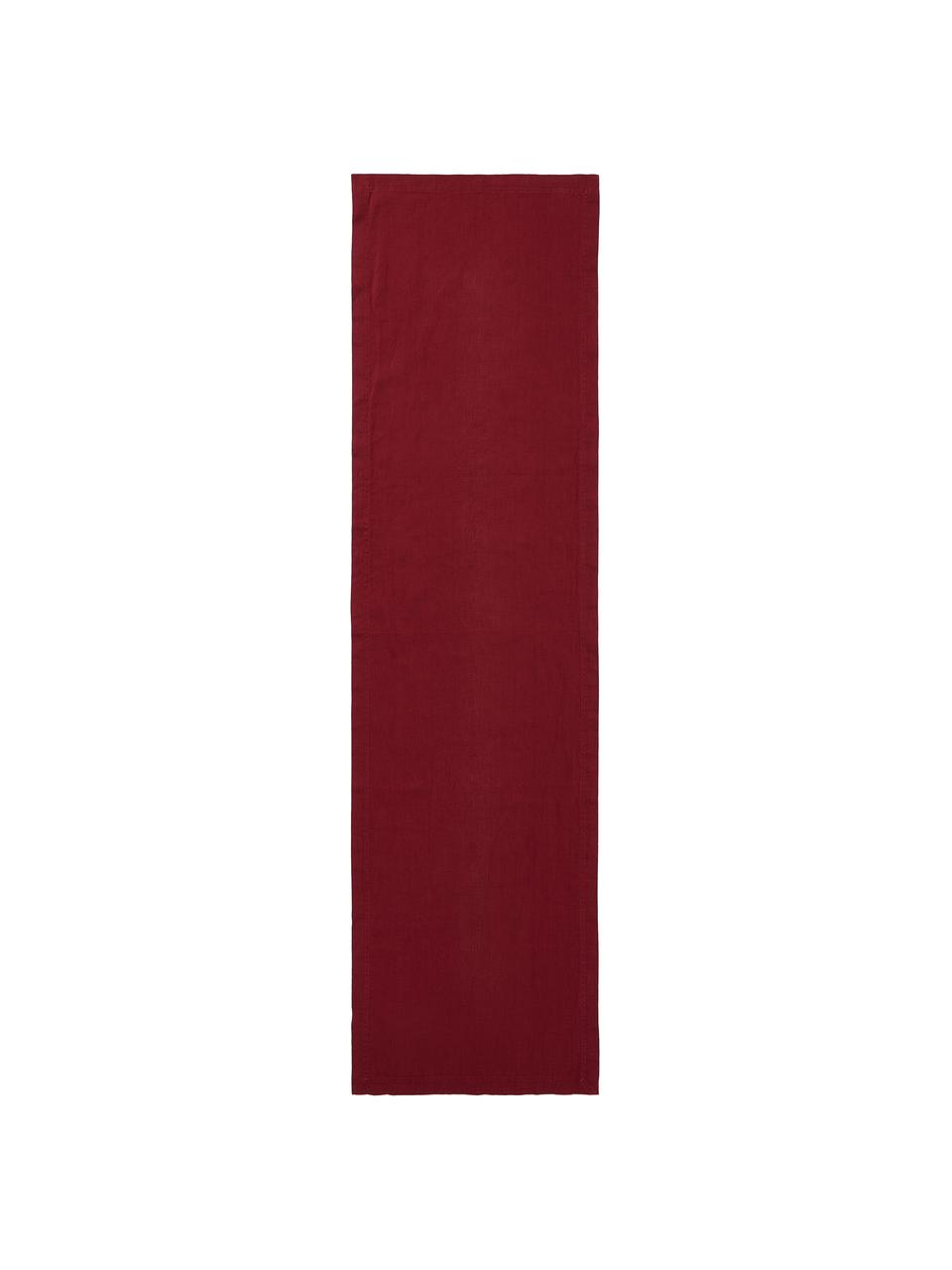 Chemin de table pur lin Pembroke, 100 % pur lin, Rouge, larg. 40 x long. 150 cm