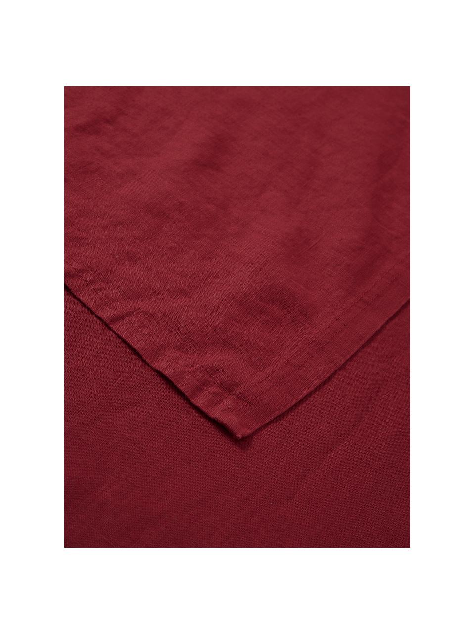 Chemin de table pur lin Pembroke, 100 % pur lin, Rouge, larg. 40 x long. 150 cm