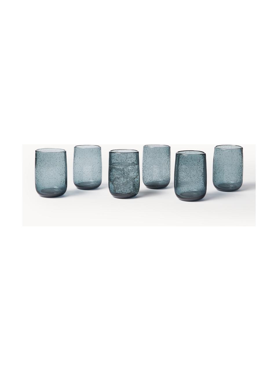 Wassergläser Bari mit Luftbläschen, 6 Stück, Glas, Grau, Ø 7 x H 11 cm, 330 ml