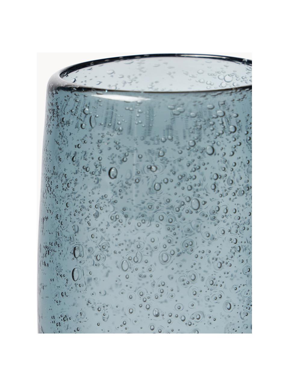 Waterglazen Bari met luchtbellen, 6 stuks, Glas, Grijsblauw, Ø 7 x H 11 cm, 330 ml