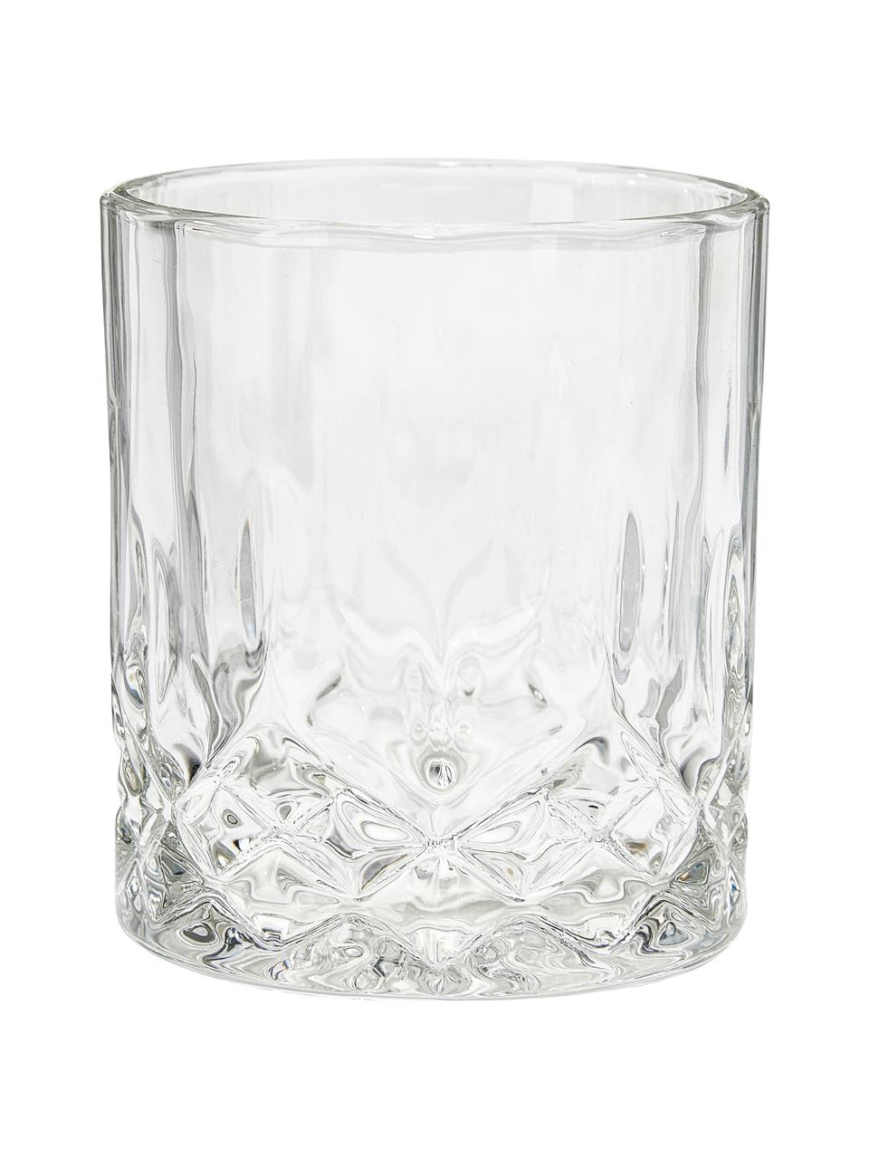Poháre s krištáľovým reliéfom George, 4 ks, Sklo, Priehľadná, Ø 8 x V 10 cm, 310 ml