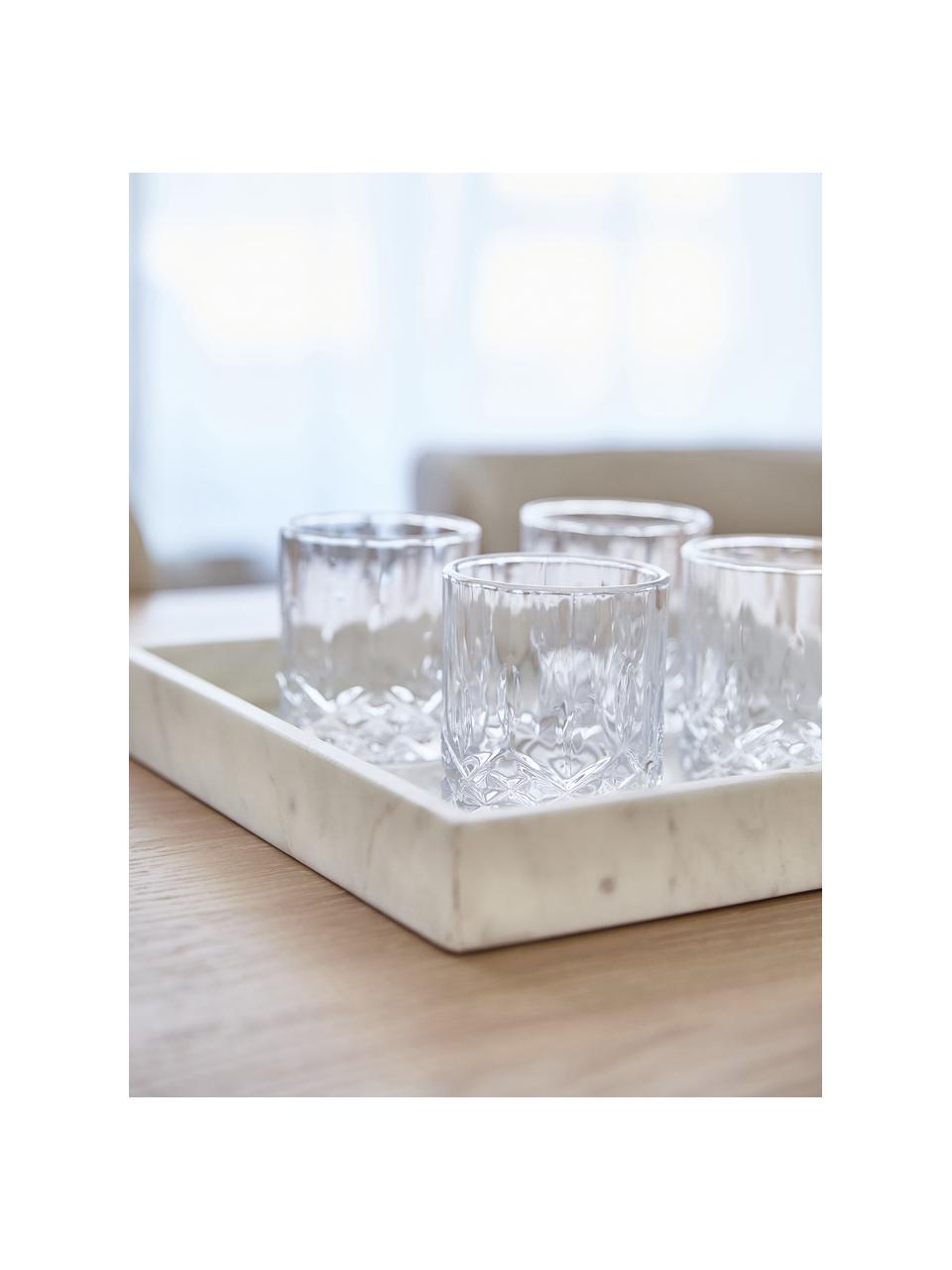 Bicchiere con rilievo in cristallo George 4 pz, Vetro, Trasparente, Ø 8 x Alt. 10 cm, 310 ml