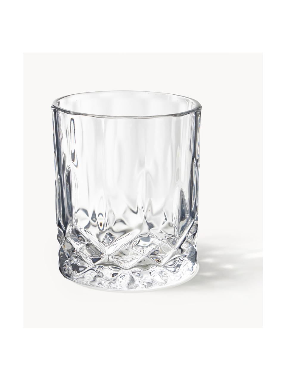 Verres George avec relief en cristal, 4 pièces, Verre, Transparent, Ø 8 x haut. 10 cm, 310 ml