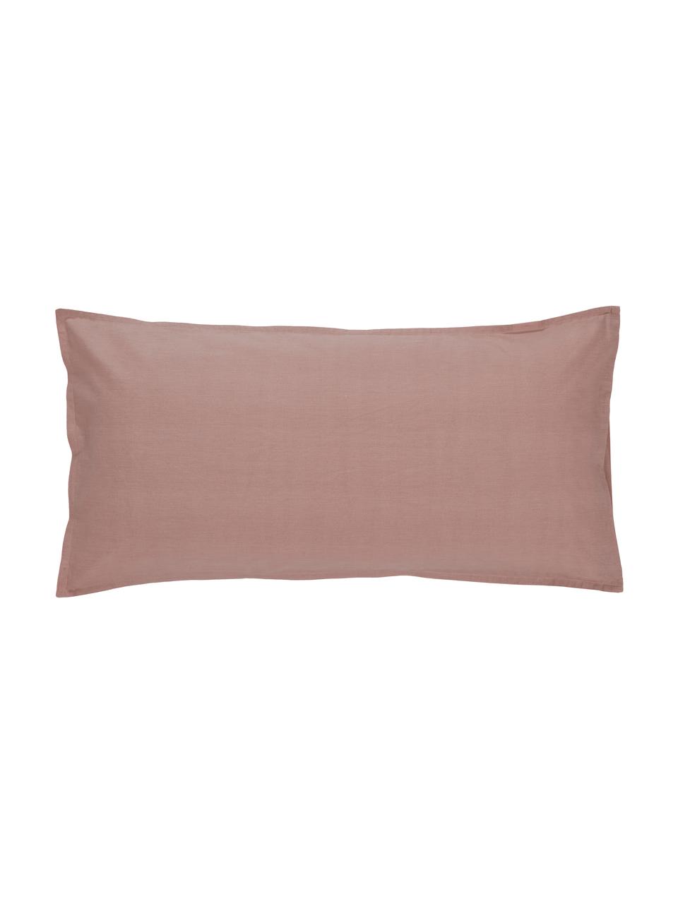 Poszewka na poduszkę z bawełny z efektem sprania Arlene, 2 szt., Brudny różowy, S 40 x D 80 cm