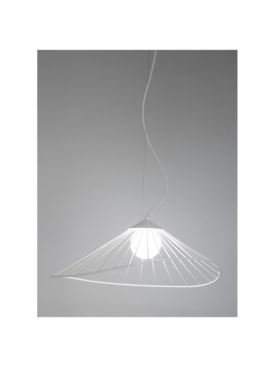 Design Pendelleuchte Silvan, Lampenschirm: Glas, Baldachin: Metall, Weiß, B 92 x H 32 cm