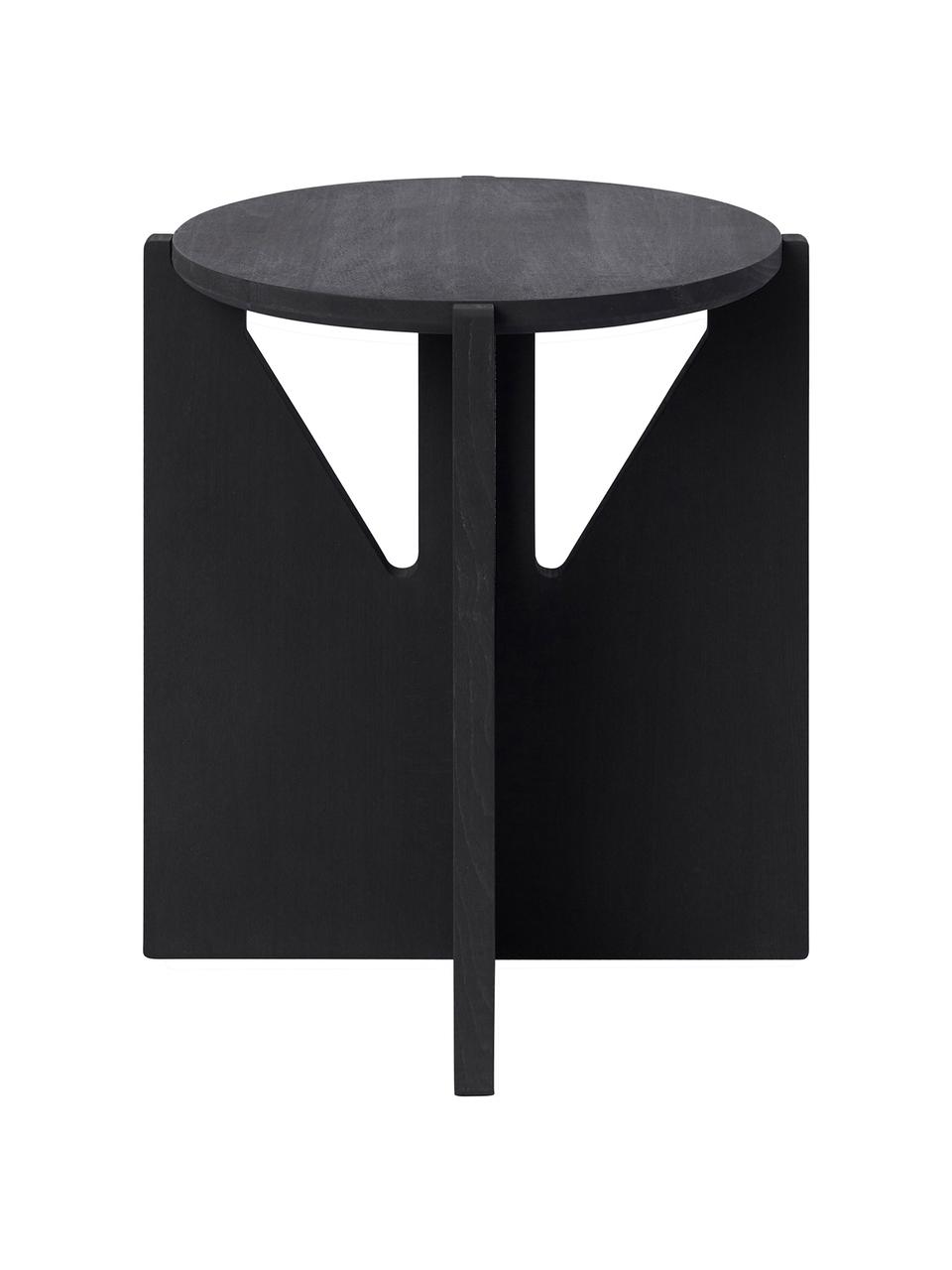Beistelltisch Future aus Eichenholz, Massives Eichenholz, lackiert, Schwarz, Ø 36 x H 42 cm