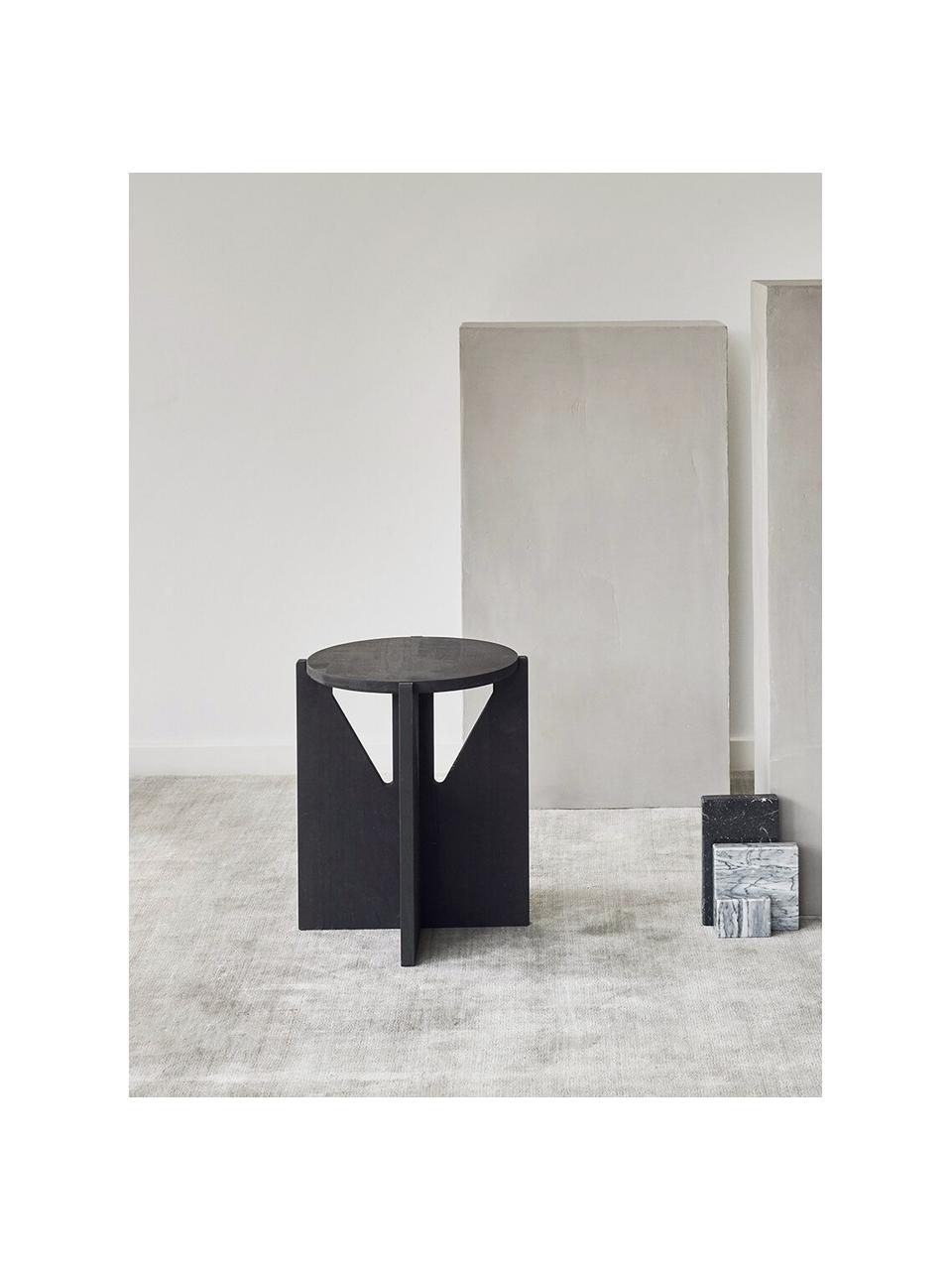 Odkládací stolek z dubového dřeva Future, Masivní lakované dubové dřevo, Černá, Ø 36 cm, V 42 cm
