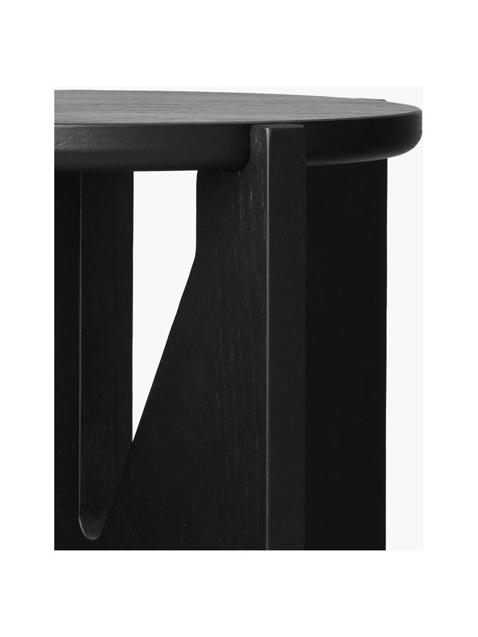 Stolik pomocniczy z drewna dębowego Future, Lite drewno dębowe lakierowane, Czarny, Ø 36 x W 42 cm
