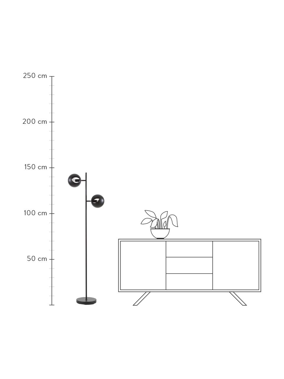 Lampa na čtení Edgar, Černá, Š 40 cm, V 145 cm