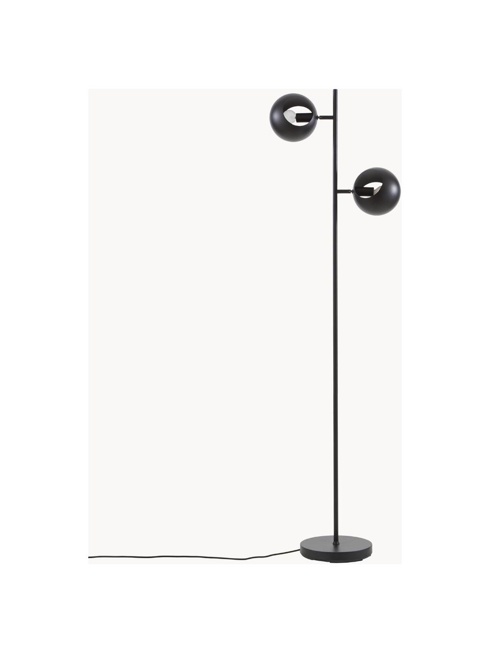 Leeslamp Edgar, Lampenkap: gelakt metaal, Lampvoet: gelakt metaal, Zwart, H 145 cm