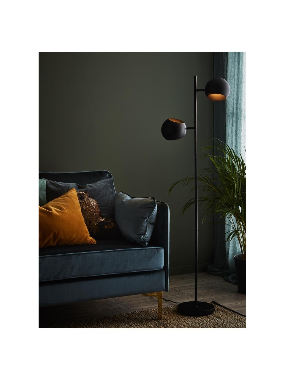 Leeslamp Edgar, Lampenkap: gelakt metaal, Lampvoet: gelakt metaal, Zwart, H 145 cm