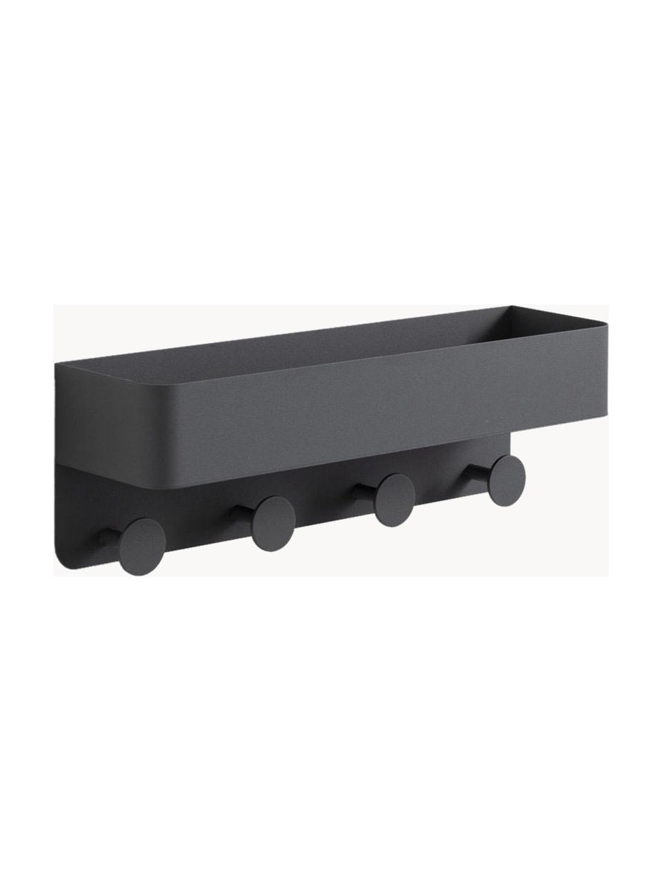 Porta asciugamanoin metallo Lou, Metallo laccato, Grigio scuro, Larg. 45 x Alt. 15 cm