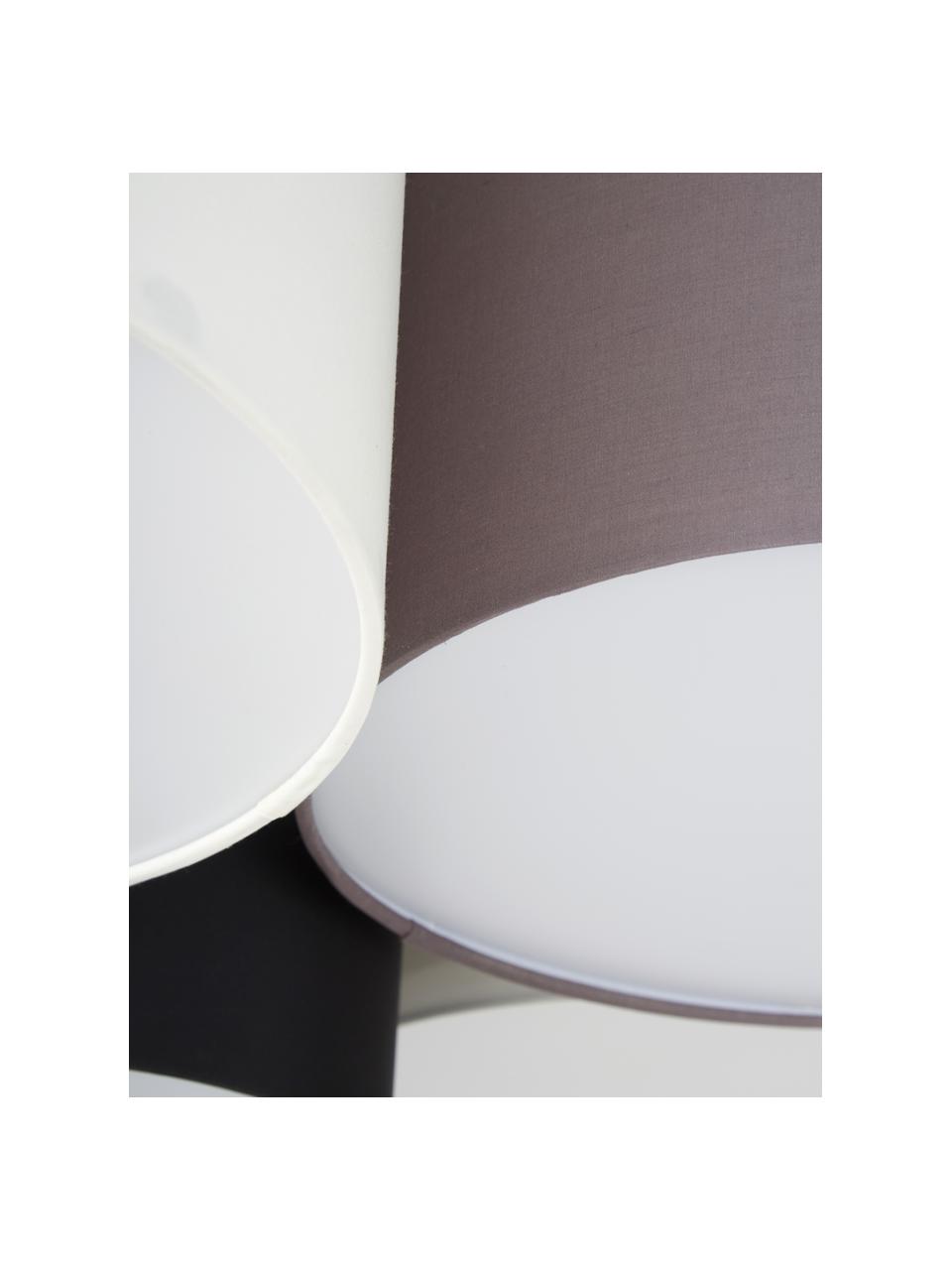 Plafoniera grande Pastore Grande, Paralume: tessuto, Marrone, grigio, bianco, nero, Ø 90 x Alt. 29 cm