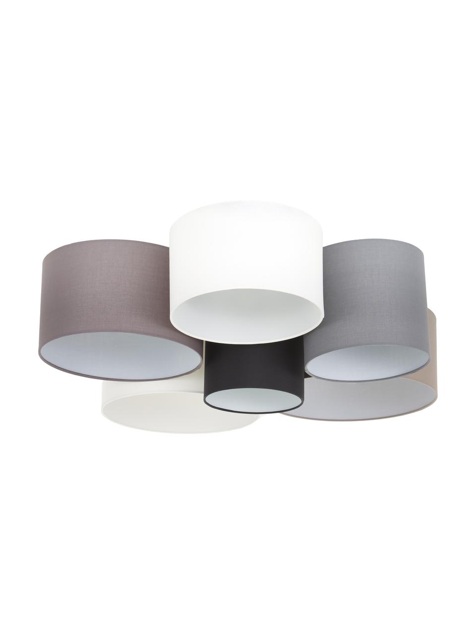 Veľká stropná lampa Pastore Grande, Hnedá, sivá, biela, čierna, Ø 90 x V 29 cm