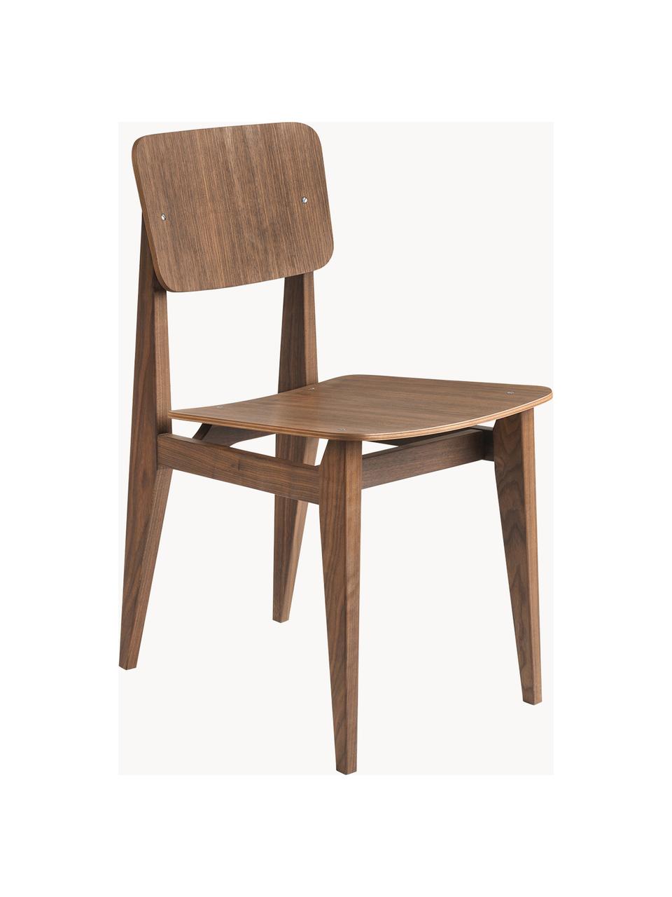 Krzesło z drewna orzecha włoskiego C-Chair, Drewno orzecha włoskiego olejowane, Drewno orzecha włoskiego, S 41 x G 53 cm