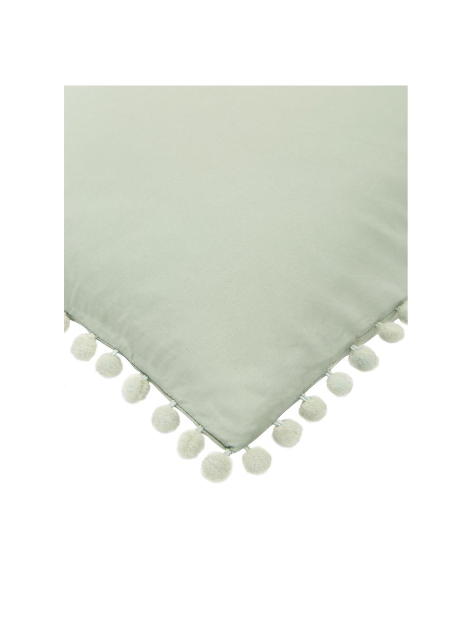 Taie d'oreiller percale de coton Bommy, 2 pièces, Vert sauge, larg. 50 x long. 70 cm