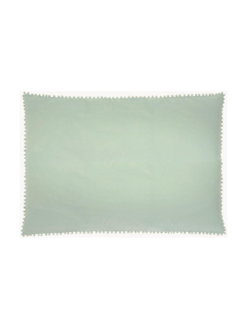 Taie d'oreiller percale de coton Bommy, 2 pièces, Vert sauge, larg. 50 x long. 70 cm