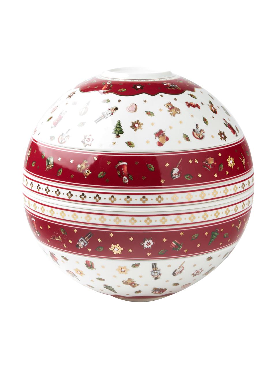 Delight La Boule, Premium Porzellan, Rot, Weiß, gemustert, Set mit verschiedenen Größen