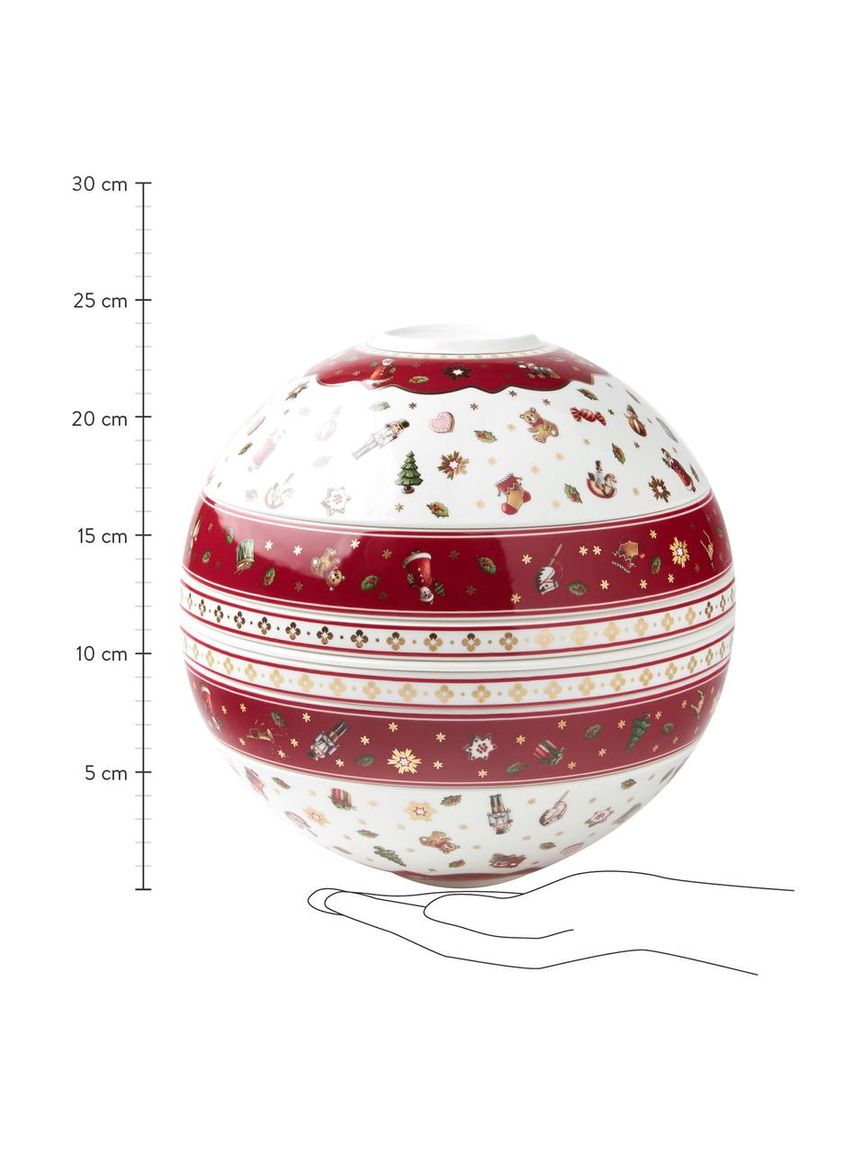 La Boule pour Noël Delight, 7 élém., Porcelaine Premium, Rouge, blanc, imprimé, Lot de différentes tailles