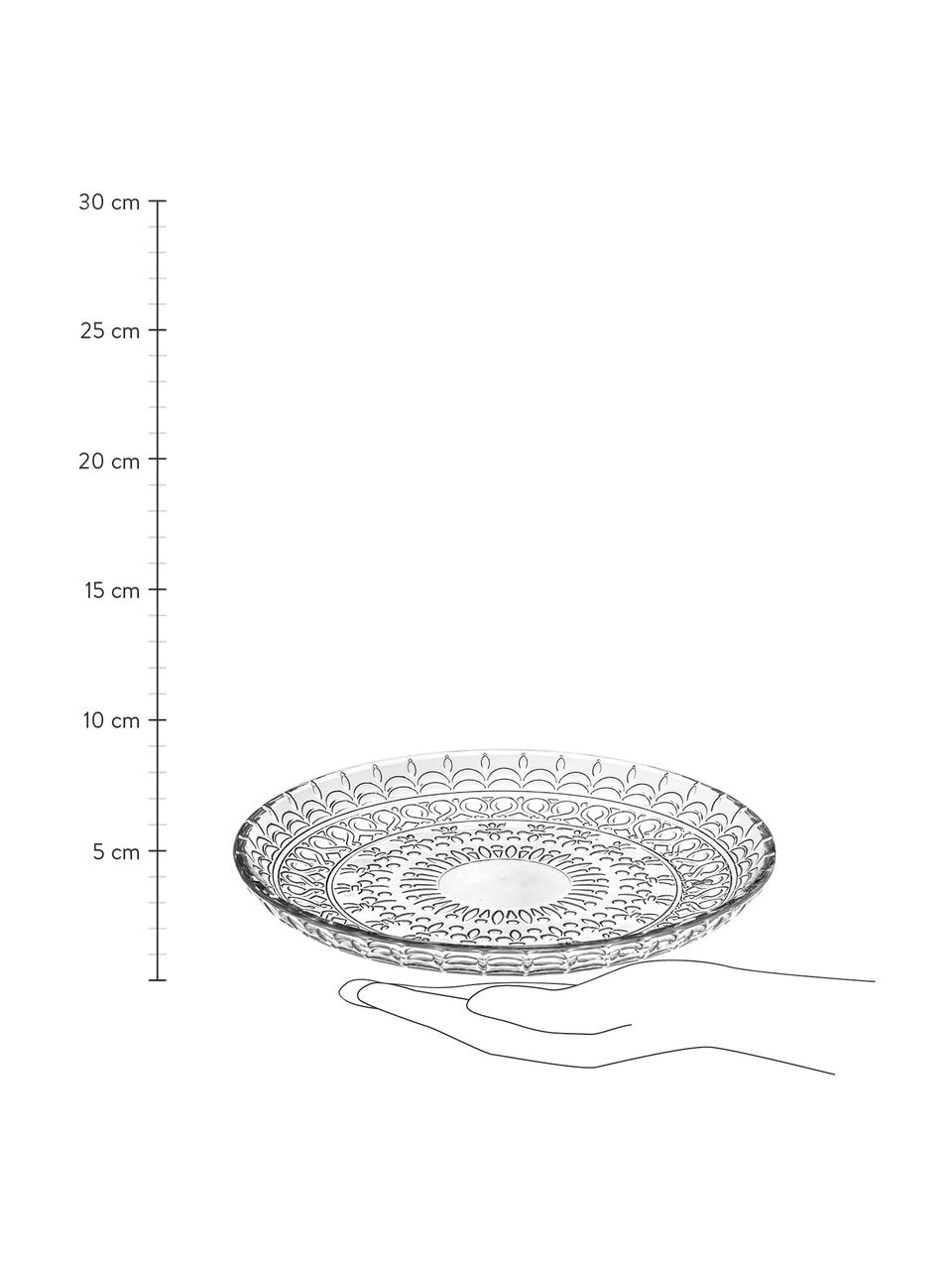 Kristall-Dessertteller Fondo, 4 Stück, Luxion-Kristallglas, Transparent, Ø 21 cm