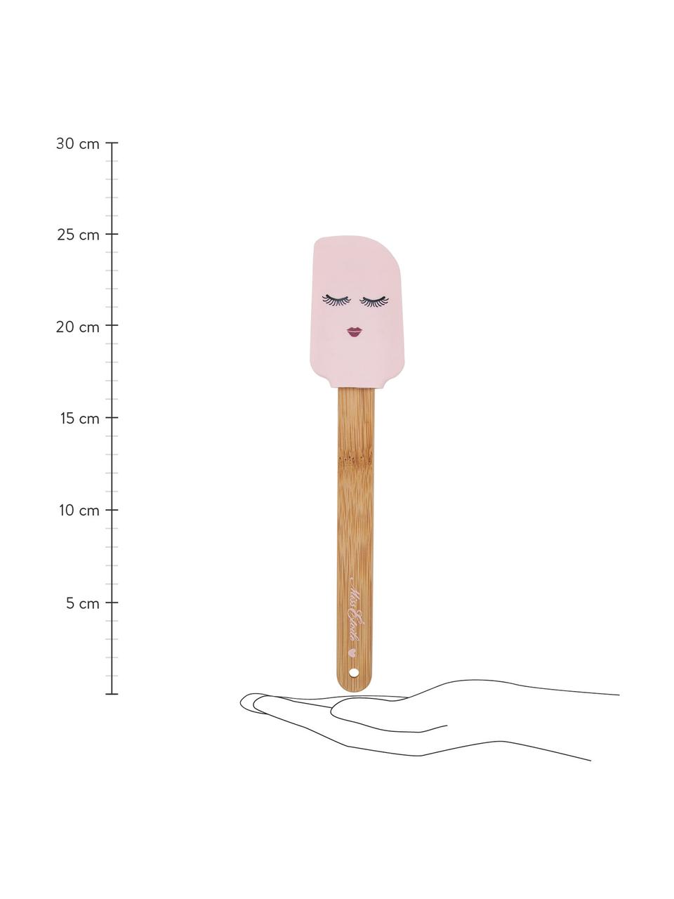 Spatule à pâte Eyes, Silicone, bambou, Bambou, rose, noir, long. 25 cm