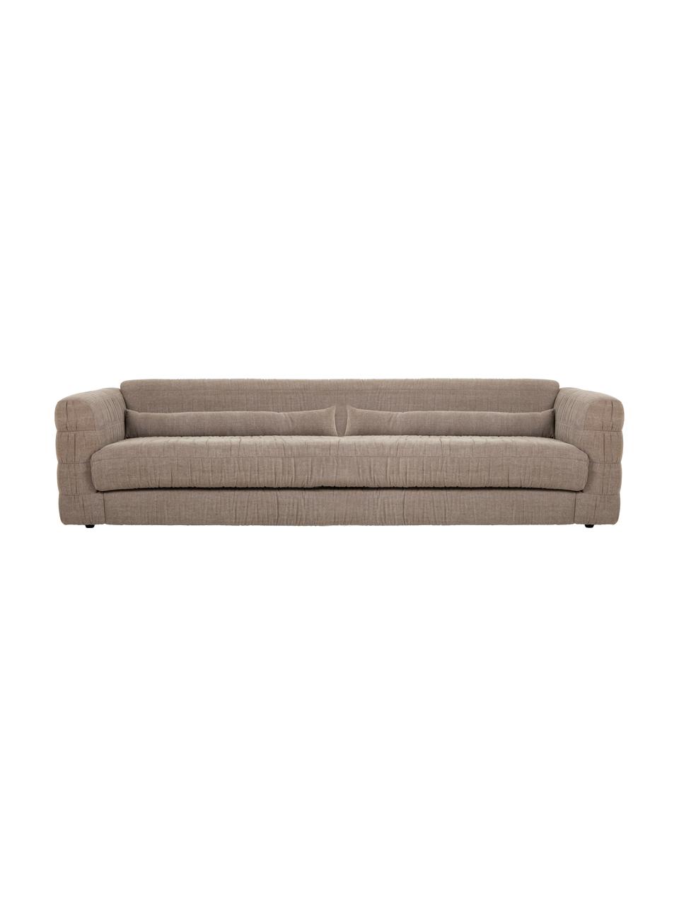 Sofa Club (3-Sitzer) in Beige, Bezug: 60% Baumwolle, 40% Leinen, Webstoff Beige, B 274 x T 108 cm