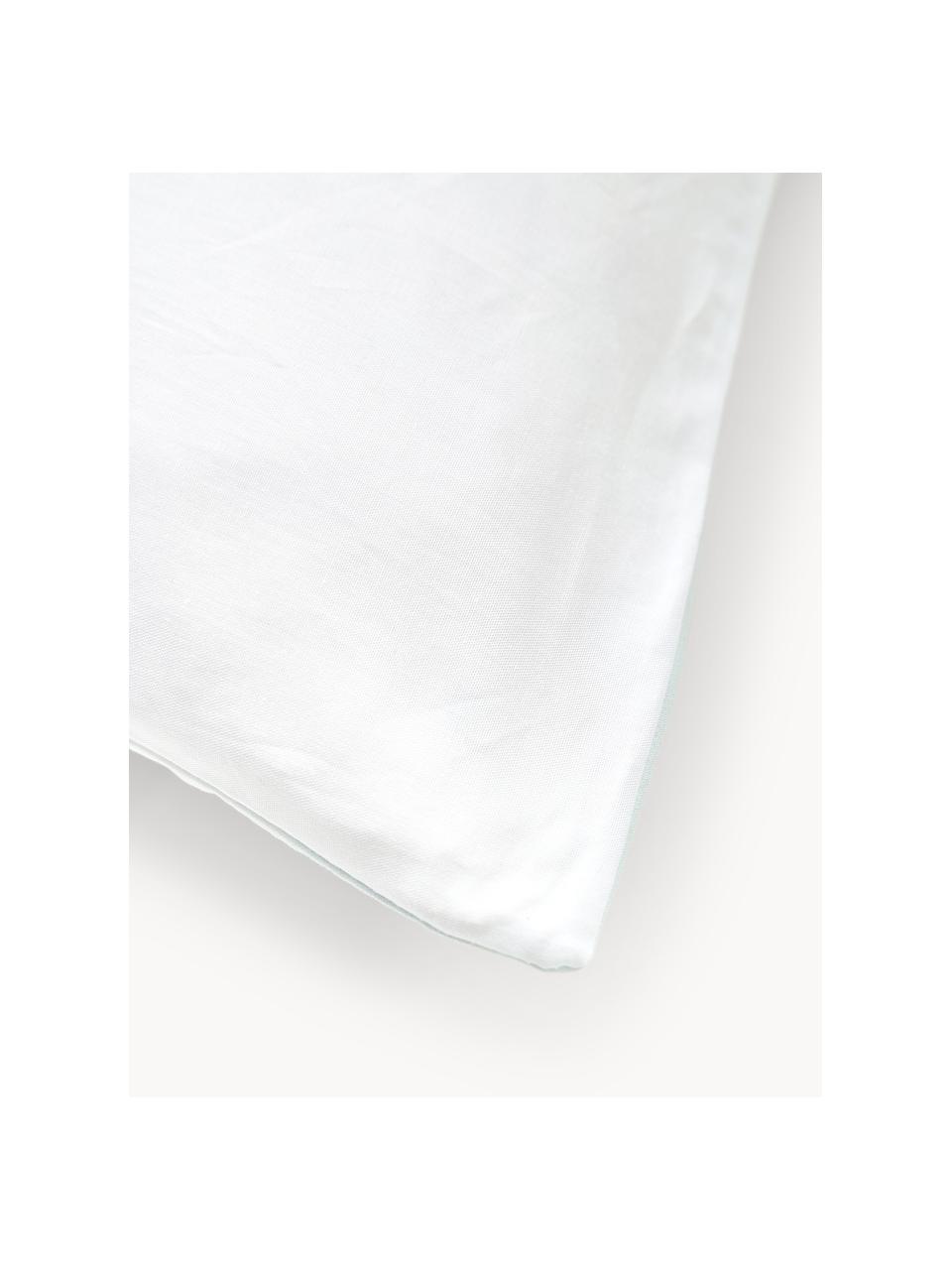 Taie d'oreiller design en percale de coton Ski de Kera Till, Bleu ciel, larg. 50 x long. 70 cm